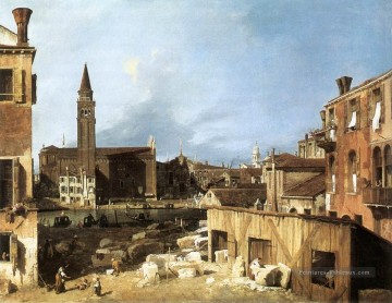 La cour des tailleurs de pierre Canaletto Venise Peinture à l'huile